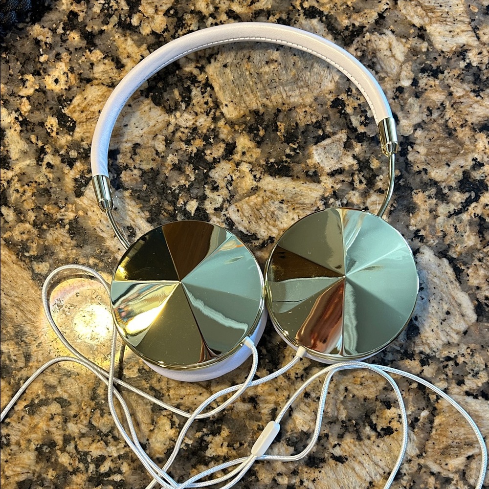 Gold and White Frends Headphones
